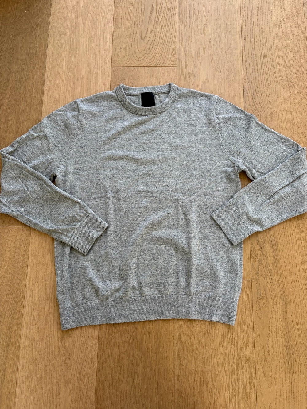 H&M Men's Cotton Crewneck Sweater - Light Gray